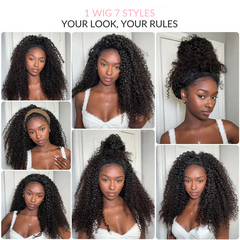 Seamless Kinky Curly Half Wig for Beginners