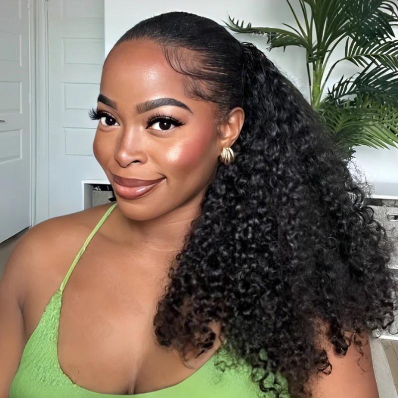 Seamless Kinky Curly Half Wig for Beginners