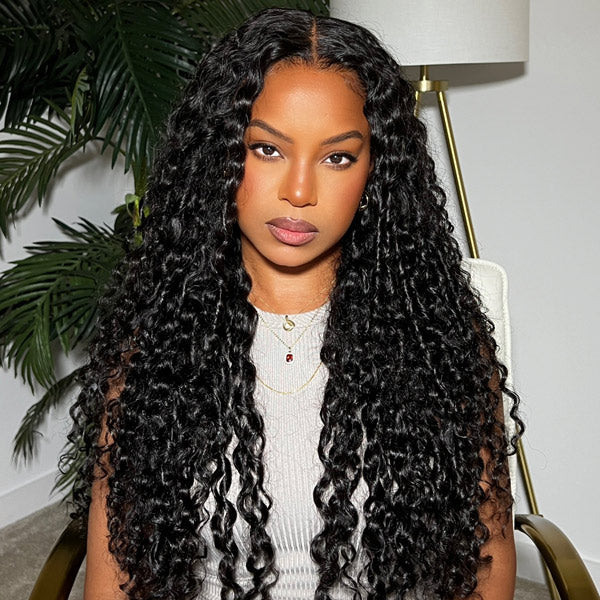 Pre-Cut Wear & Go Water Wave Wig with Bleached Knots and Pre-Plucked Hairline