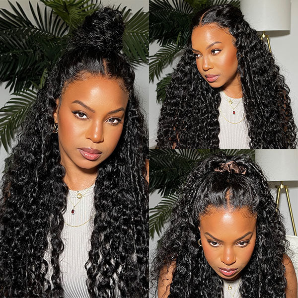 Pre-Cut Wear & Go Water Wave Wig with Bleached Knots and Pre-Plucked Hairline