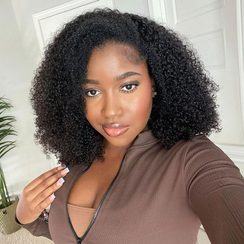 Afro Curly 3-in-1 Half Wig with Natural Hairline