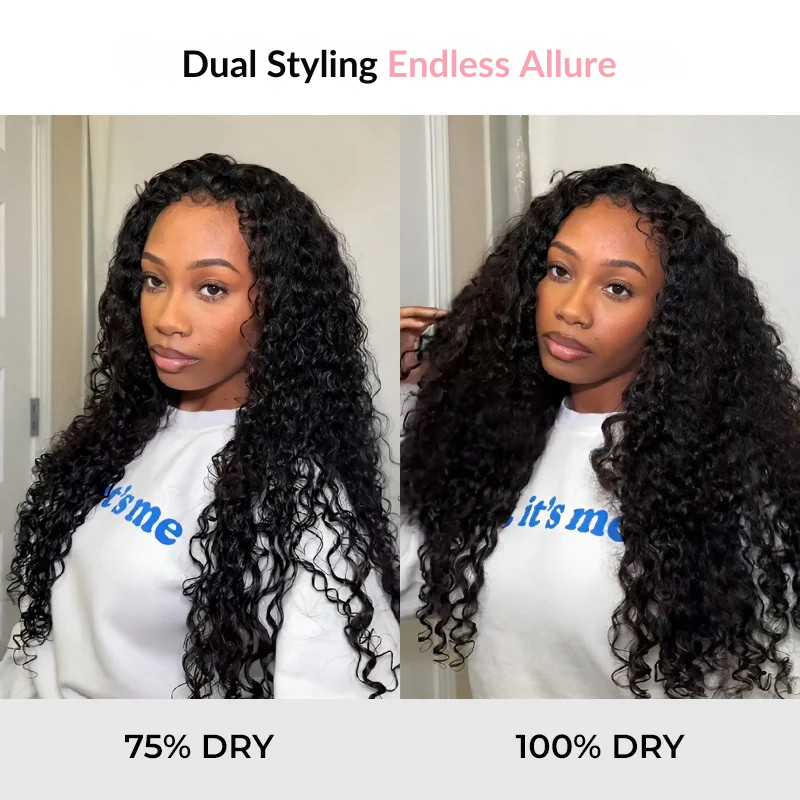 Water Wave Half Wig with Invisible Hairline – Beginner Friendly