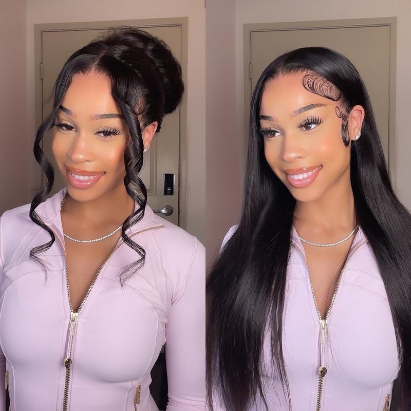 Straight Glueless Wig with Drawstring – Natural Black 100% Human Hair