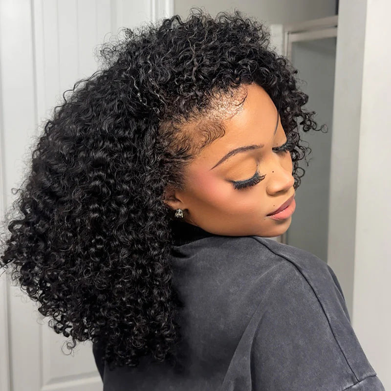 Seamless Kinky Curly Half Wig for Beginners