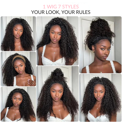 Seamless Kinky Curly Half Wig for Beginners