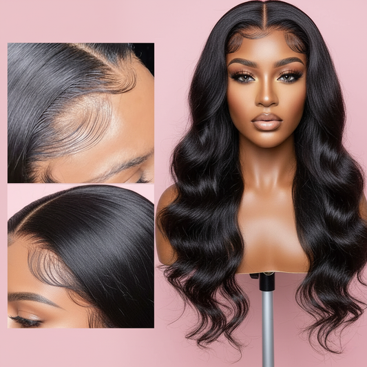 Transparent Lace Front Raw Indian Body Wave Human Hair Wig
